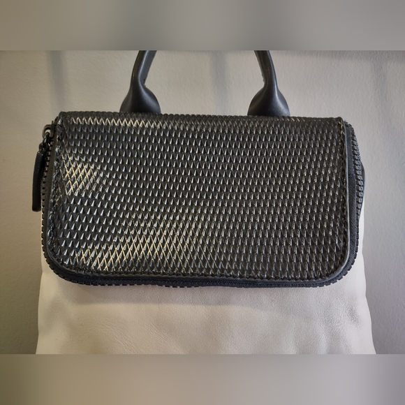 Nine West Faux Leather Backpack Purse In Black/White - Picture 3 of 10